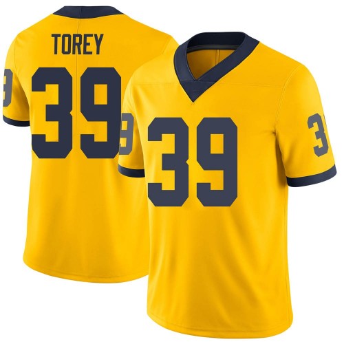 Matt Torey Michigan Wolverines Men's NCAA #39 Maize Limited Brand Jordan College Stitched Football Jersey MJG7554JJ